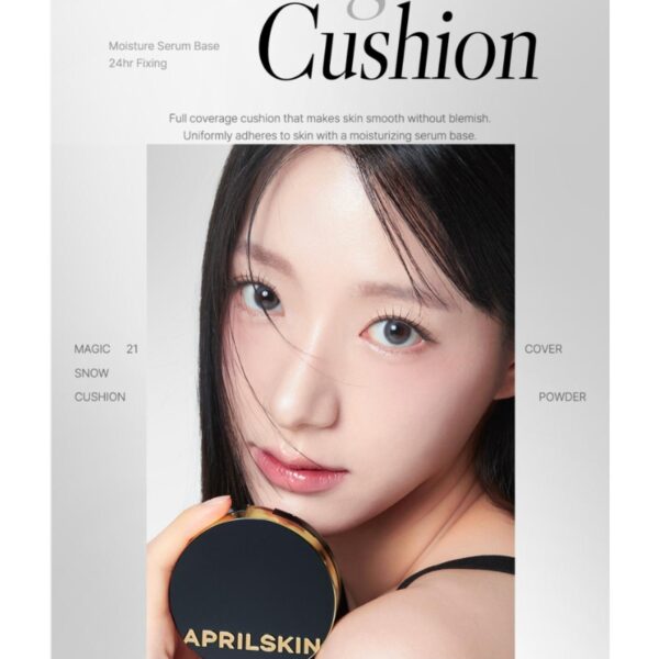 APRILSKIN Magic Snow Cushoin Black 3.0 Set SPF 50+PA+++ [#2 Colors] (+ Refill) - Image 2