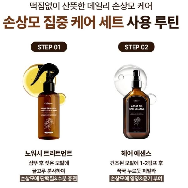 Celluver Argan Oil No Wash Ampoule Treatment 200ml Set (+100ml Oil Essence) - Image 6