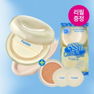 fwee Cushion Egg-Fit Cover SPF50+PA+++ Set [#01 Fair] (+Refill +2 Puffs)