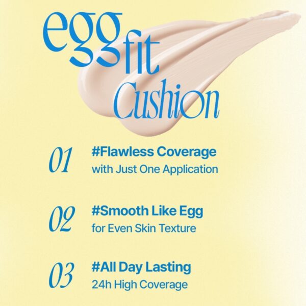 fwee Cushion Egg-Fit Cover SPF50+PA+++ Set [#01 Fair] (+Refill +2 Puffs) - Image 4