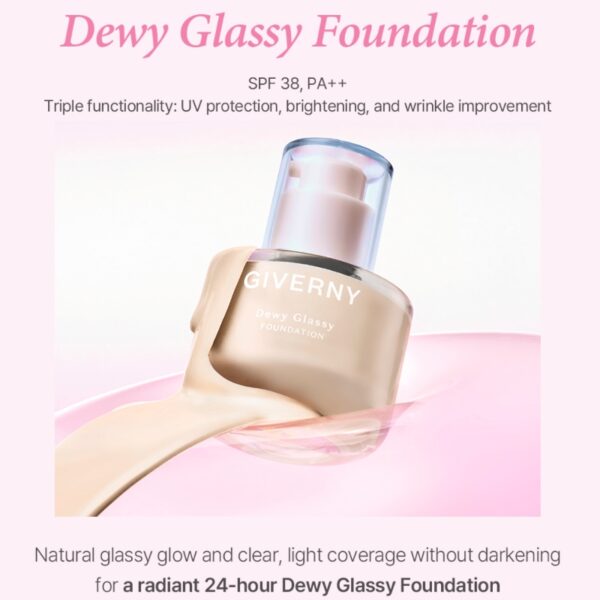 GIVERNY Dewy Glassy Foundation SPF30++ [#2 Colors] (+Silicone Brush) - Image 2