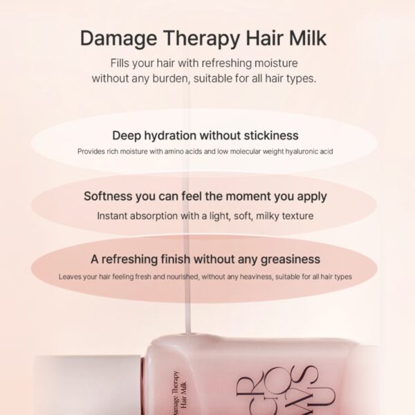 growus Damage Therapy Hair Milk 160ml - Image 3