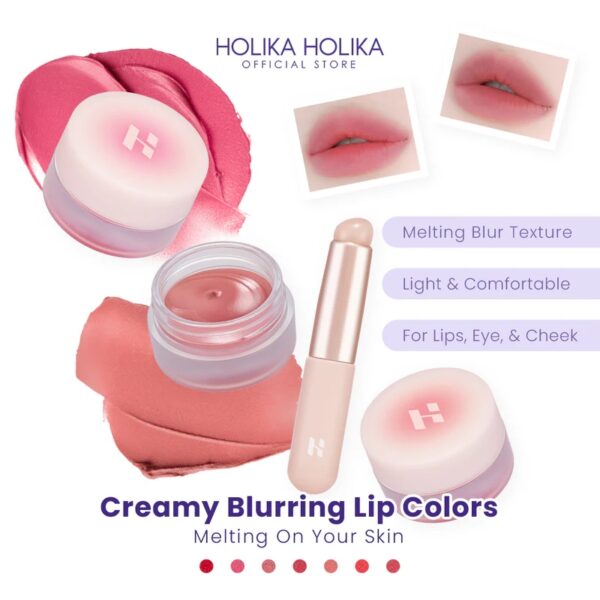 Holika Holika Melting Blur Lip Pot Set [#3 #5] (+Lip Brush) - Image 2