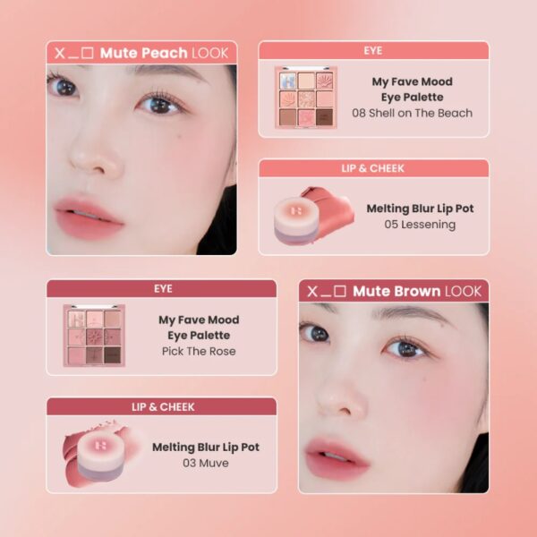 Holika Holika Melting Blur Lip Pot Set [#3 #5] (+Lip Brush) - Image 4