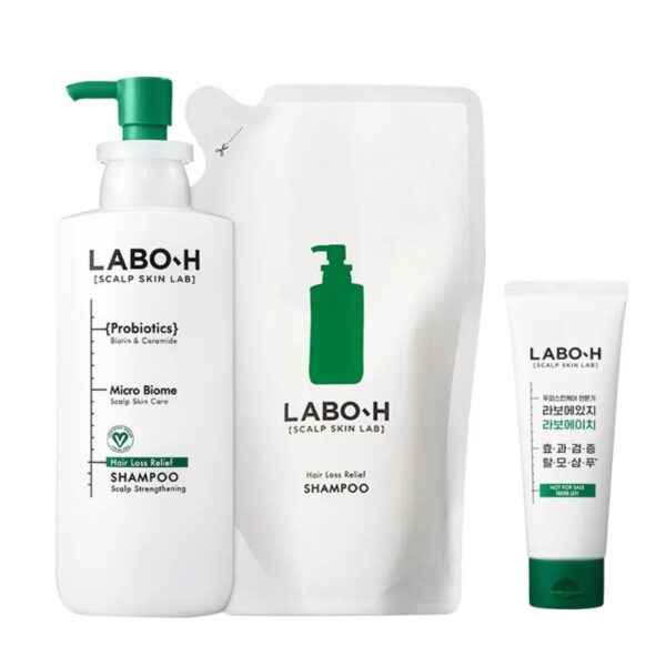 LABO-H Scalp Strengthening Shampoo Hair Loss Care 400ML + Refill 400ml+112ml)