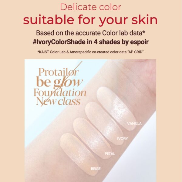 espoir Pro Tailor Foundation Be Glow New Class Set [#21 IVORY] (+Glow rizer+Spachula sponge mini) - Image 6