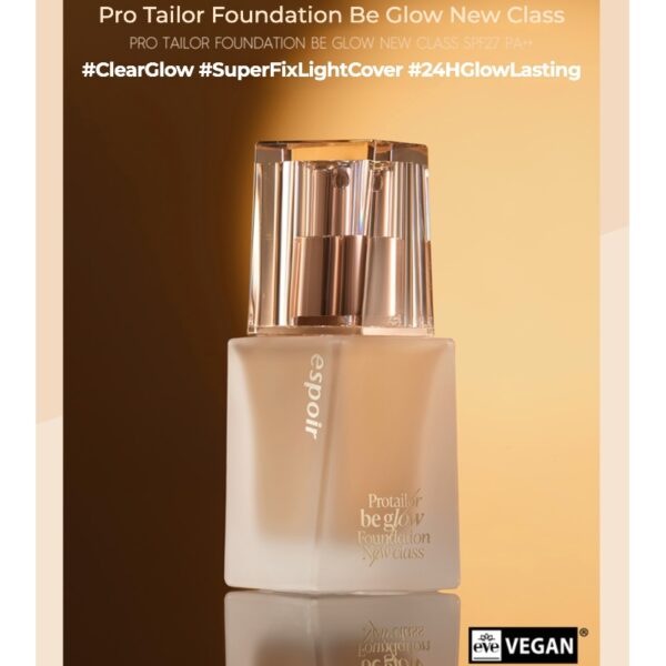 espoir Pro Tailor Foundation Be Glow New Class Set [#21 IVORY] (+Glow rizer+Spachula sponge mini) - Image 2