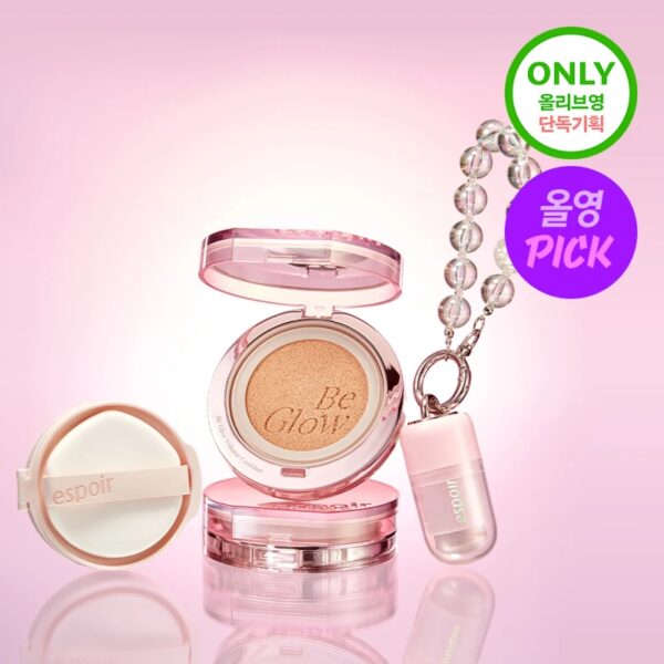 espoir Be Glow Volume Cushion Flash Glow Set [#2 Colors] (+Refill + Beglow Stick Keyring)