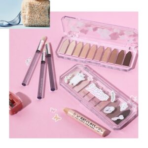 too cool for school Frottage Palette [#01 Peach Plain] (+3 Brush + eye glitters Pencil + pouch)