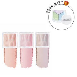 WAKEMAKE Mix Blurring Volume Blush [#3 Colors](+Stay Fixer Multi Color Powder mini & puff)