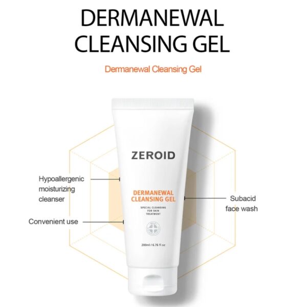 ZEROID Dermanewal Cleansing Gel 200ml Set (+25ml) - Image 2