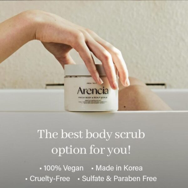 Arencia Fresh Cloud Body & Scalp Scrub (White Tea & Neroli) 260g - Image 3