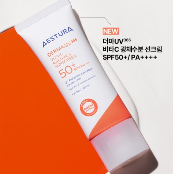 AESTURA Derma UV365 Vita-C Radiance Sunscreen SPF50+PA++++ 40ml Set (+20ML) - Image 3