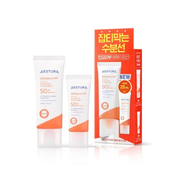 AESTURA Derma UV365 Vita-C Radiance Sunscreen SPF50+PA++++ 40ml Set (+20ML)