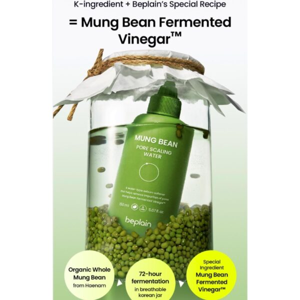 beplain Mung Bean Pore Scaling Water 150ml Set (+Cotton Pad 40P+Sebum Scaler) - Image 3