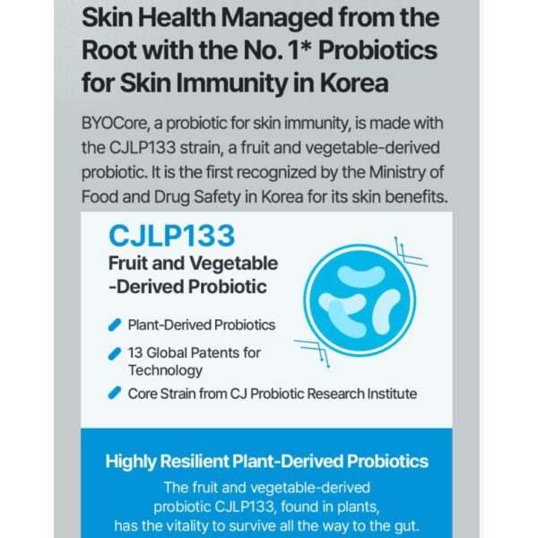 CJ BYOCORE Skin Immune Probiotics 10 Billion [#30 Sticks+10 Sticks] - Image 4