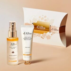 d'Alba White Truffle First Spray Serum & Nourishing Hand Serum in Cream Set