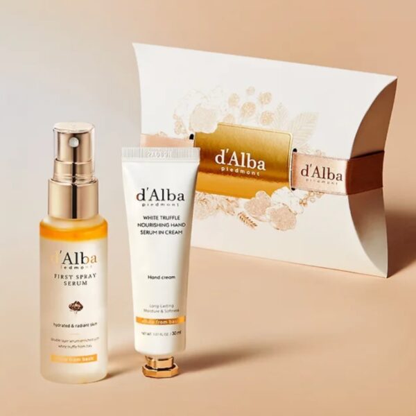 d'Alba White Truffle First Spray Serum & Nourishing Hand Serum in Cream Set