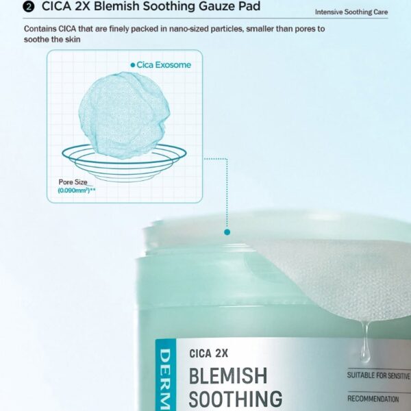 Dermatory Cica Exosome Blemish Soothing Gause Pad 70P Set (+10P) - Image 2