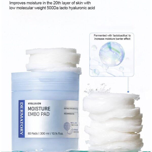 Dermatory Hyaluron Moisture Embo Pad 60P Set (+10P) - Image 2