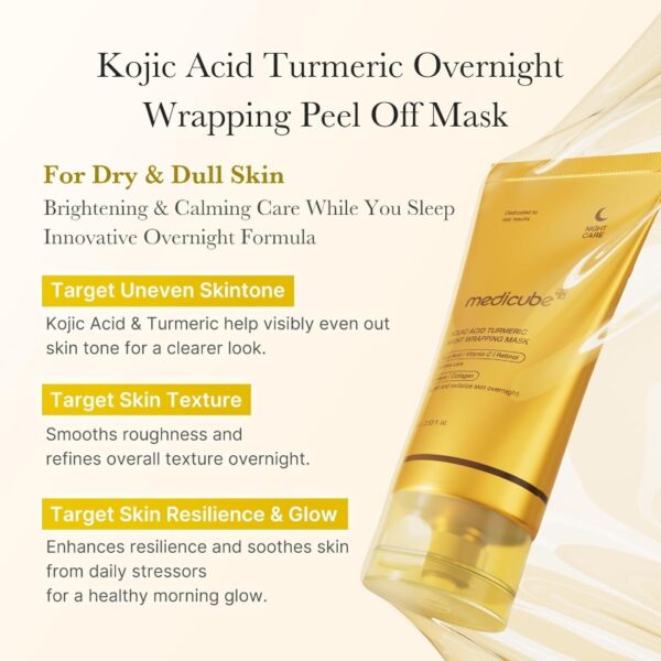 Medicube Kojic Acid Turmeric Night Wrapping Mask (+Brush) - Image 2