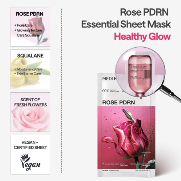 MEDIHEAL British White Rose PDRN Essential Mask Sheet Bio Emulsome [10 masks] - Image 5