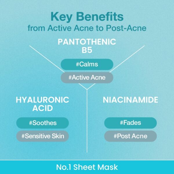 numbuzin No. 1 Pantothenic B5 Hyaluronic Acitve Clear mask [#10 Masks] - Image 3