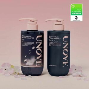 Spring EDITION] UNOVE Deep Damage Repair Shampoo 500g Duo Set (Cherry Blossom/Sweet Breeze)