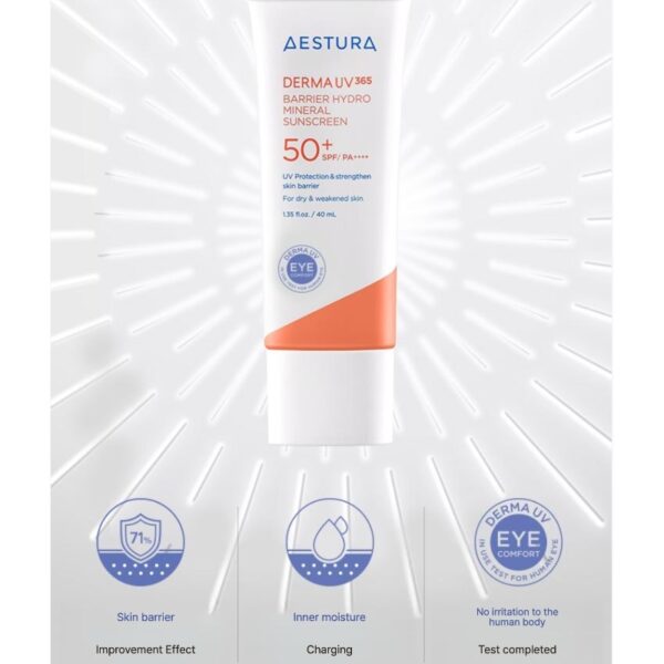 AESTURA Derma UV365 Barrier Hydro Mineral Sunscreen 40ml Set (+20ml) - Image 3
