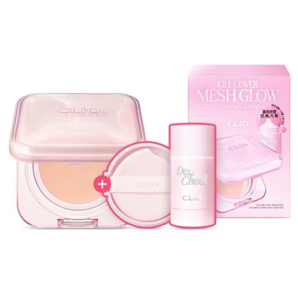 CLIO Kill Cover Mesh Glow Essential Cushion Set [#3 Colors] (+Refill +Dew Cheek)