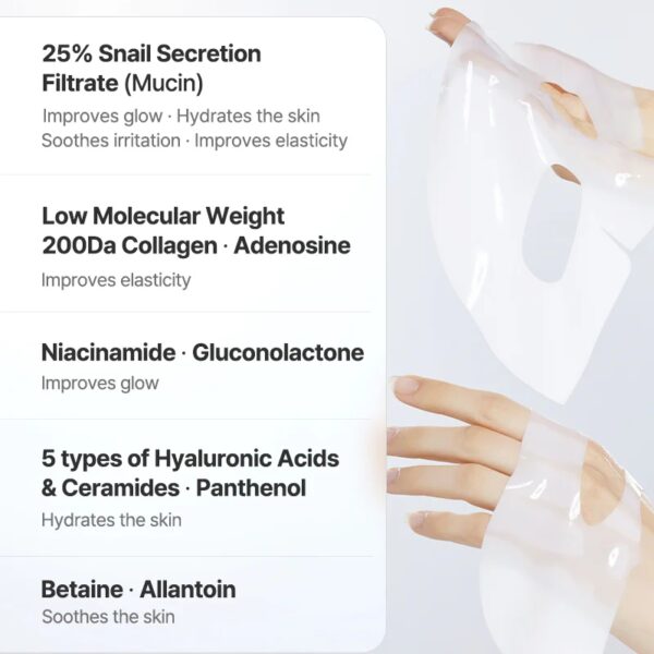 Cosrx Advanced Snail 96 Mucin Glass Glow Hydrogel Mask [#3 masks] - Image 4