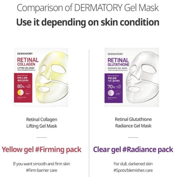 Dermatory Retinal Gel Mask Sheet [# Collagen #Glutathione](5 masks) - Image 2