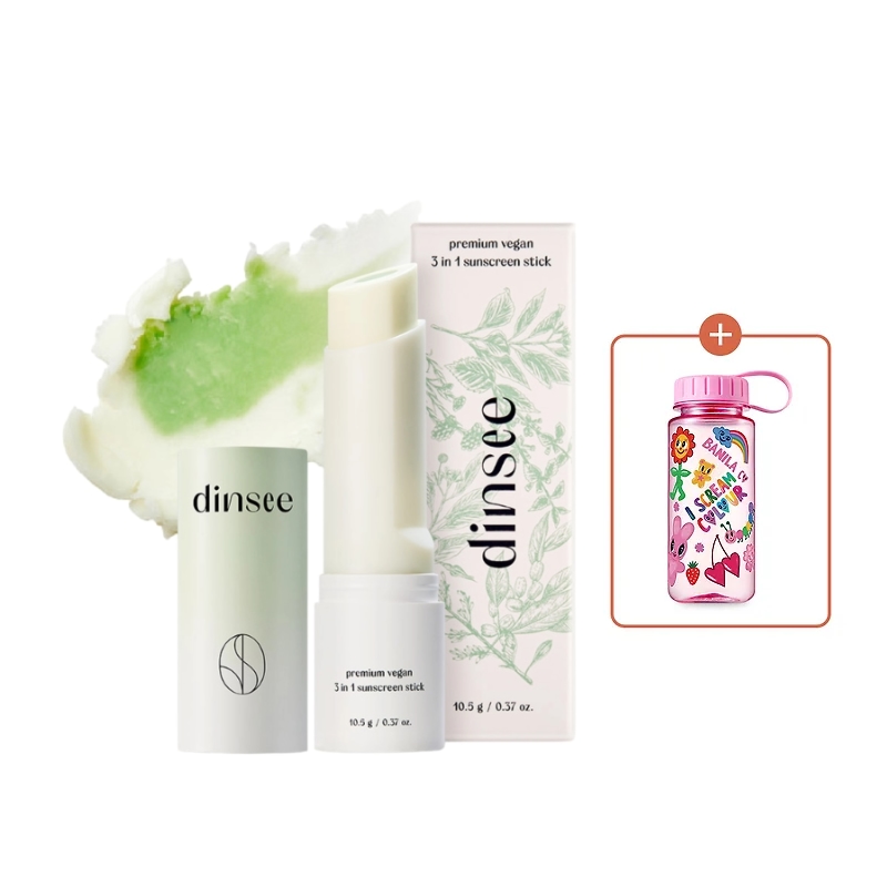Dinsee Premium Vegan 3 in 1 Sunscreen Stick SPF50+ PA++++ (+Water bottle Iscream)