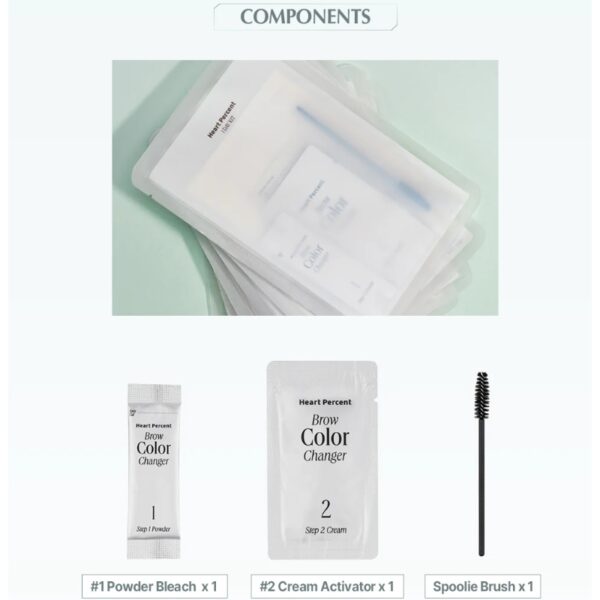 Heart Percent Brow Color Changer Eyebrow Bleach Kit (Single Use) - Image 3