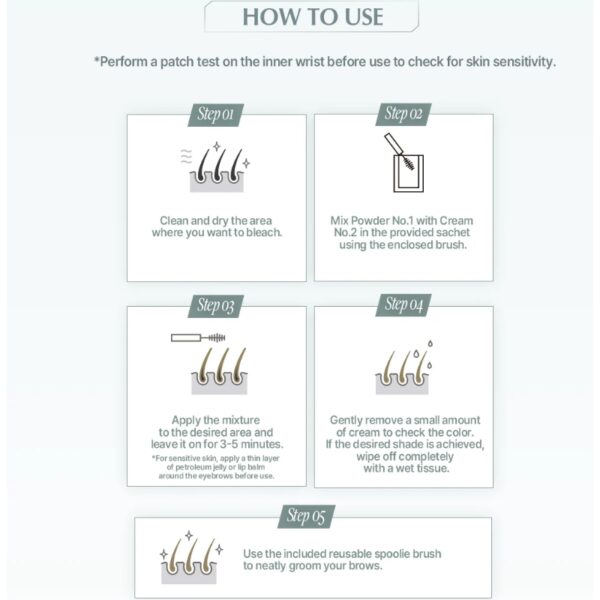 Heart Percent Brow Color Changer Eyebrow Bleach Kit (Single Use) - Image 5