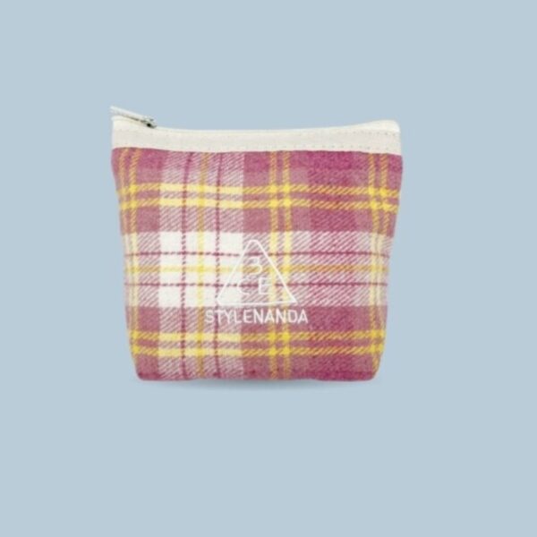 3CE Pink Tartan Check Pouch(sample)