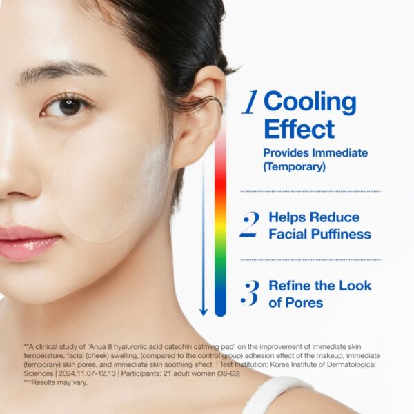 Anua Hyaluronic Acid 8 Catechin Cool Calming Pad 110P - Image 3