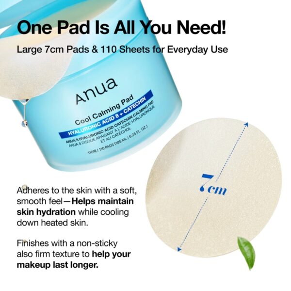Anua Hyaluronic Acid 8 Catechin Cool Calming Pad 110P - Image 5