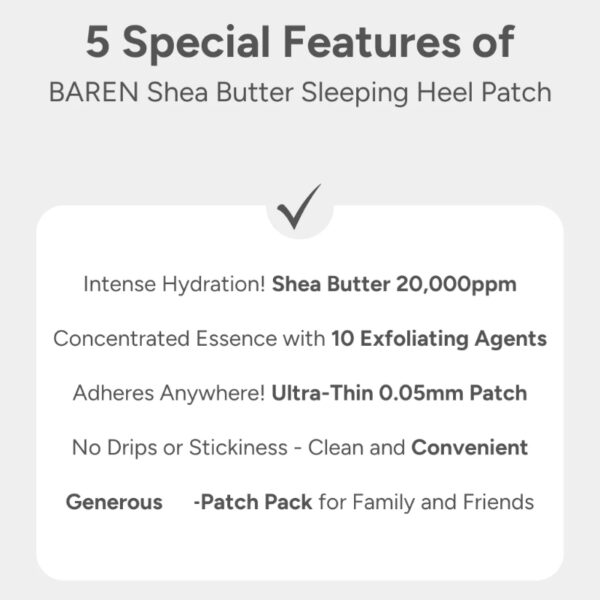 baren Shea Butter Sleeping Heel Patch (6P) - Image 3