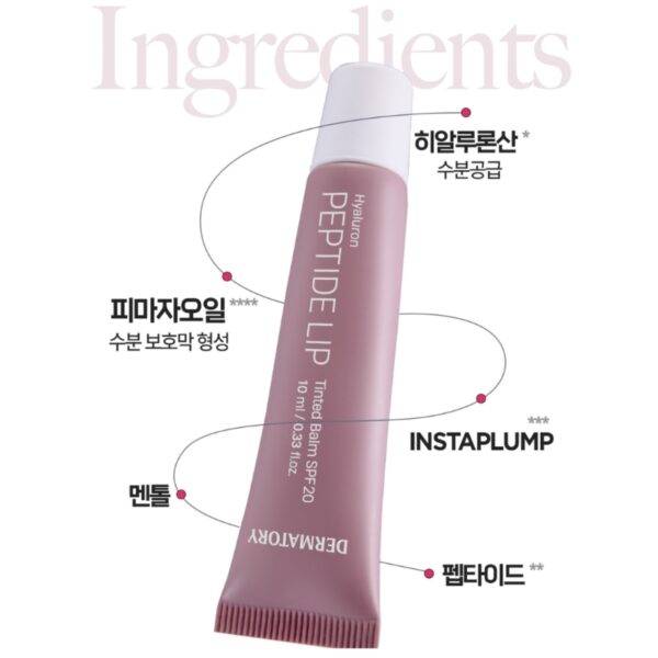Dermatory Hyalluron Peptide Lip Tinted Balm SPF20 (+Keyring holder) - Image 2