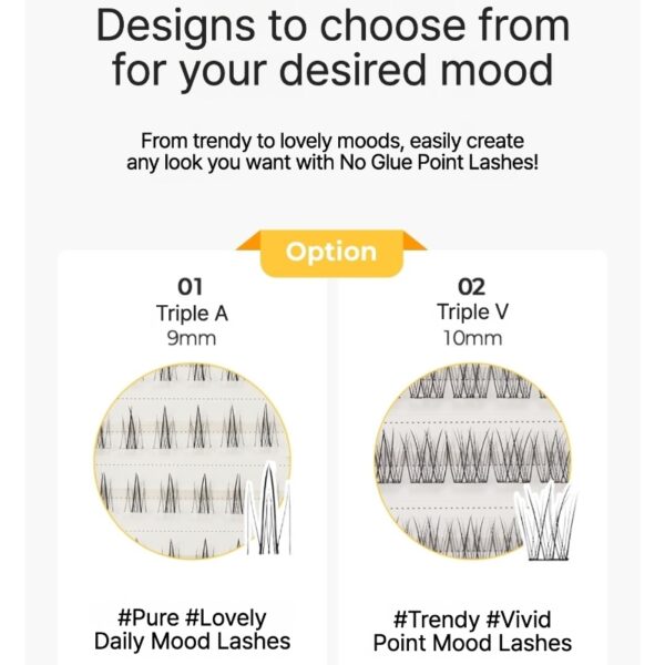 Fillimilli No Glue Point Piece Lashes (+Tweezers) Set - Image 3