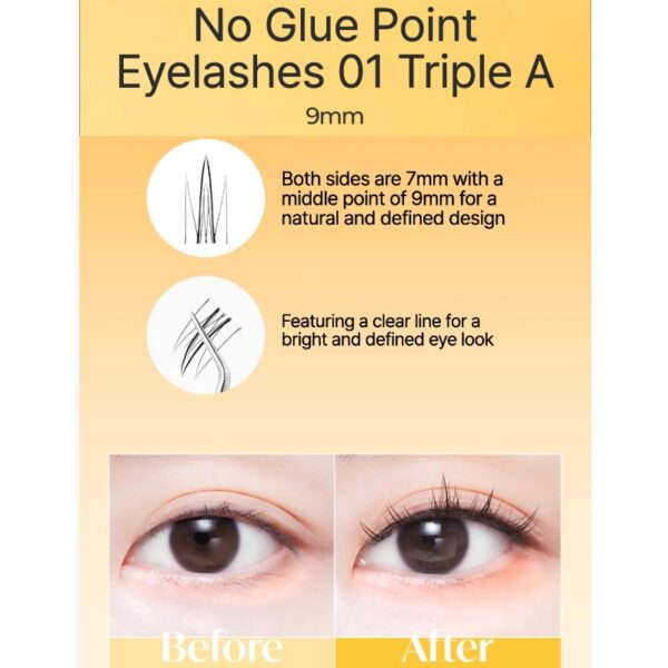 Fillimilli No Glue Point Piece Lashes (+Tweezers) Set - Image 4