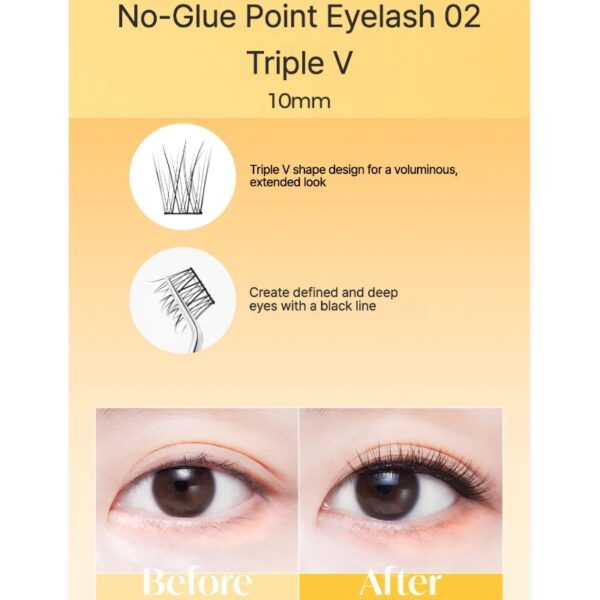 Fillimilli No Glue Point Piece Lashes (+Tweezers) Set - Image 6