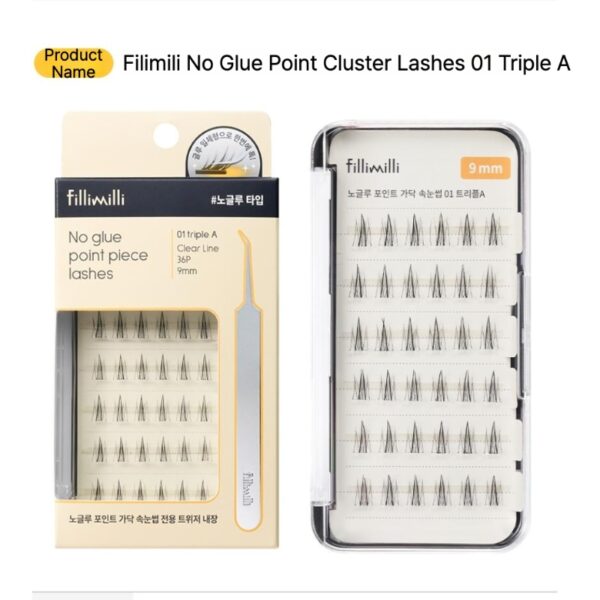 Fillimilli No Glue Point Piece Lashes (+Tweezers) Set - Image 7