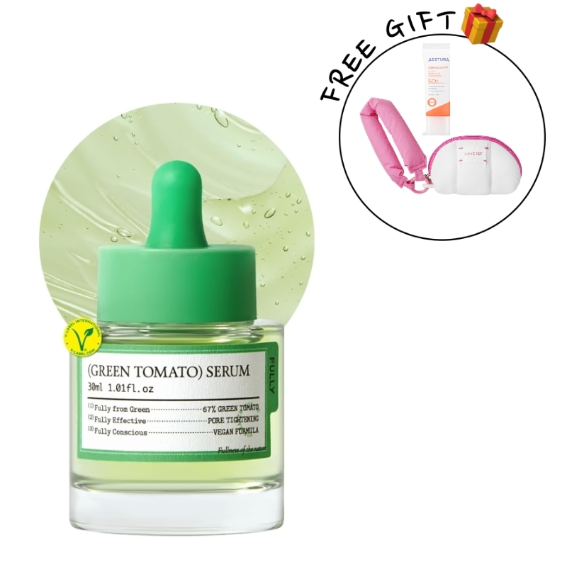 FULLY Green Tomato Serum (+AESTURA Derma VitaC Sunscreen+ Handle Pouch)
