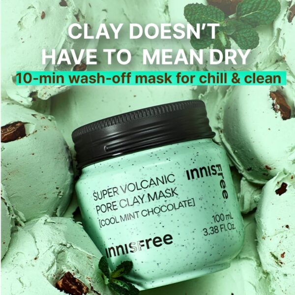 INNISFREE Super Volcanic Pore Clay Mask Cool Minit chocolate - Image 4