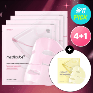 medicube PDRN Pink Collagen Gel Mask Sheet 4ea Set (+Turmeric Brightening Gel Mask)