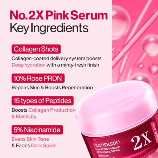 Numbuzin No.2 Rose PDRN Collagen 2X Plumping Serum - Image 4