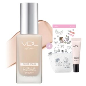 VDL Cover Stain Perfecting Foundation [#3 Colors] (+Pouch + Prep Base)