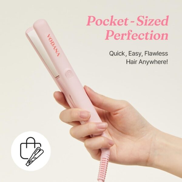 VODANA Pocket Mini Flat Iron [#Pink Vanilla] (+Pouch) - Image 2